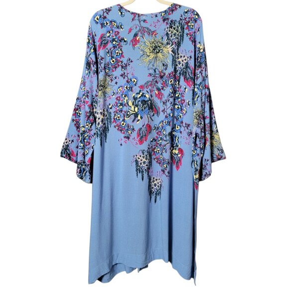 Ultimately Free People Womens Blue Floral Don't Know Kimono XS/S Boho Cottage - Picture 5 of 12